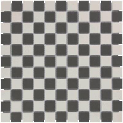 The Mosaic Factory London Mozaiek Tegel Vierkant - Dambord Mix Porselein Ongeglazuurd, R11 300x300 mm