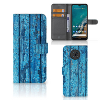 Nokia G50 Book Style Case Wood Blue - thumbnail