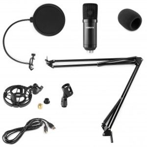 Vonyx CMS300B studio USB-microfoon & tafelarm zwart