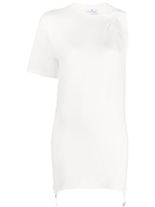 Courrèges robe courte à coupe asymétrique - Blanc