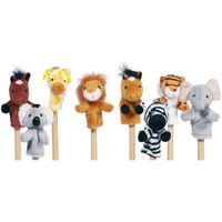Vingerpopje wilde dieren, set van 8
