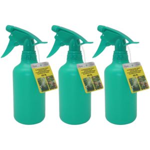 3x stuks plantenspuiten/plantensproeiers 400 ml groen