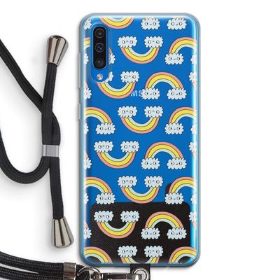 Regenboog: Samsung Galaxy A50 Transparant Hoesje met koord