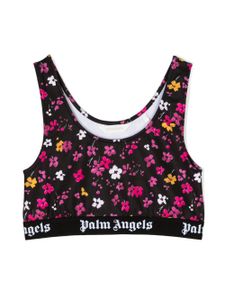 Palm Angels Kids débardeur crop à fleurs - Noir