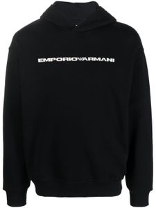 Emporio Armani hoodie en coton biologique à logo imprimé - Bleu