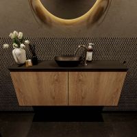 Mondiaz Fowy toiletmeubel 120cm washed oak met blad en waskom urban midden 1 kraangat