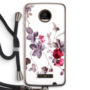 Mooie bloemen: Motorola Moto Z Force Transparant Hoesje met koord