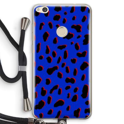 Blue Leopard: Huawei Ascend P8 Lite (2017) Transparant Hoesje met koord
