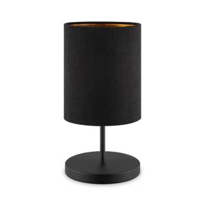 Scandinavische stijl Tafellamp - Corduroy Lampenkap - Cilinder - Black - ø20 x 40 cm - E27 Fitting - Geschikt voor Woonkamers en slaapkamers - Met schakelaar