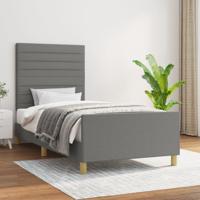 Bedframe zonder matras 100x200 cm stof donkergrijs