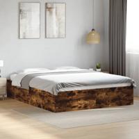 Bedframe bewerkt hout gerookt eikenkleurig 150x200 cm