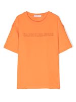 Calvin Klein Kids t-shirt à logo brodé - Orange