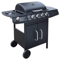 The Living Store Gasbarbecue - Zwart - 104 x 55.4 x 97.7 cm - 9.7 kW - Inclusief BBQ hoes - thumbnail