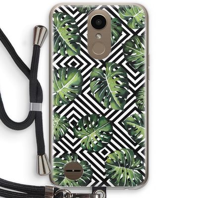Geometrische jungle: LG K10 (2017) Transparant Hoesje met koord