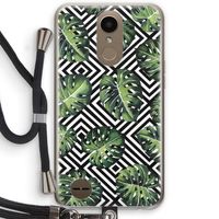Geometrische jungle: LG K10 (2017) Transparant Hoesje met koord