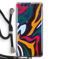 Colored Zebra: Honor 9 Transparant Hoesje met koord Colored Zebra: Honor 9 Transparant Hoesje met koord