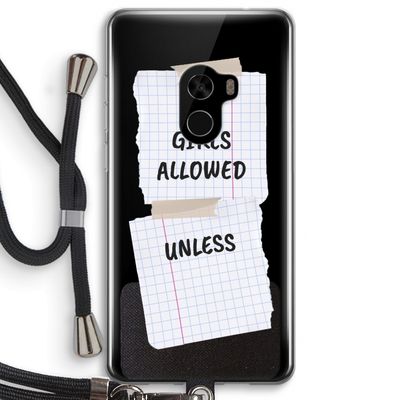No Girls Allowed Unless: Xiaomi Mi Mix 2 Transparant Hoesje met koord