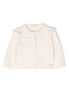 Chloé Kids cardigan à plastron contrastant - Tons neutres