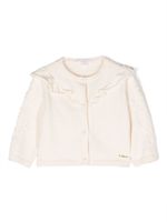 Chloé Kids cardigan à plastron contrastant - Tons neutres