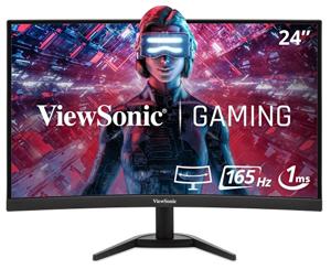 Viewsonic VX2418C Gaming monitor Energielabel F (A - G) 61 cm (24 inch) 1920 x 1080 Pixel 16:9 1 ms HDMI, DisplayPort VA LED