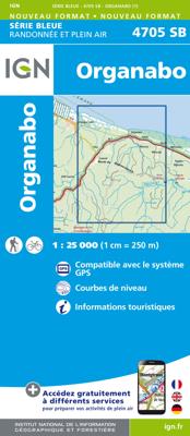 Wandelkaart 4705 SB - Serie Bleue Organabo (Guyana) | IGN - Institut Géographique National