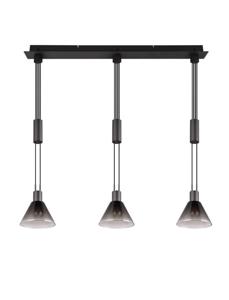 Trio Design hanglamp Stanley 3-lichts smoke glas 319500332