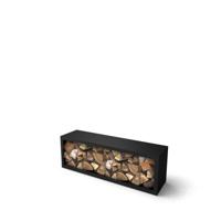 Geroba Geroba houtopslag Beltza S7 1500x385x500mm - zwart Geroba Geroba houtopslag Beltza S7 1500x385x500mm - zwart