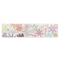 Canvas DKD Home Decor Blommor (60 x 1,8 x 60 cm) (4 Stuks)