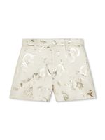 Kenzo Kids short métallisé à motif en léopard - Tons neutres - thumbnail