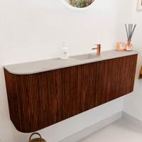 Toiletmeubel Mondiaz Joya Dlux | 123.2 cm | Meubelkleur Ruby | Faye wastafel Opalo Wasbak Midden | 1 kraangat