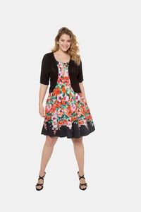 Ulla Popken Bolero, oversized schouders, ajourbreisel, open model - Grote Maten
