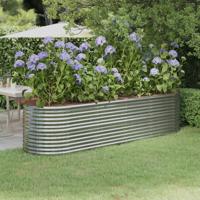 VidaXL Plantenbak 296x80x68 cm gegalvaniseerd staal zilverkleurig