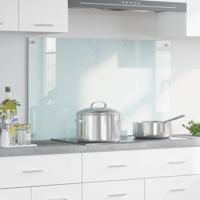 VidaXL Keuken achterwand wit 100 x 60 cm gehard glas