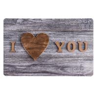 Placemats I love you - 29 x 44 cm - grijs - onderleggers - Tafeldecoratie met liefde sfeer