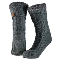 Huissokken - grijs - anti-slip - fleece/gebreid - heren - one size - slofsokken