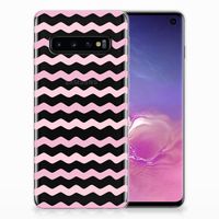 Samsung Galaxy S10 TPU bumper Waves Roze - thumbnail