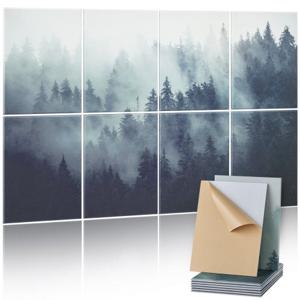 VEVOR 8-pack akoestische panelen akoestische wandpanelen 1200x800x10mm zelfklevend bos