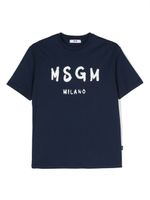 MSGM Kids t-shirt en coton à logo imprimé - Bleu - thumbnail