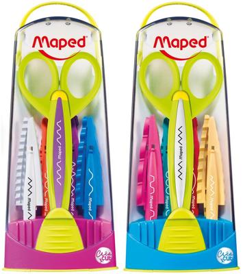 Maped kartelschaar Créa cut set: 1 schaar, 5 kartelmotieven en 2 verschillende samenstellingen