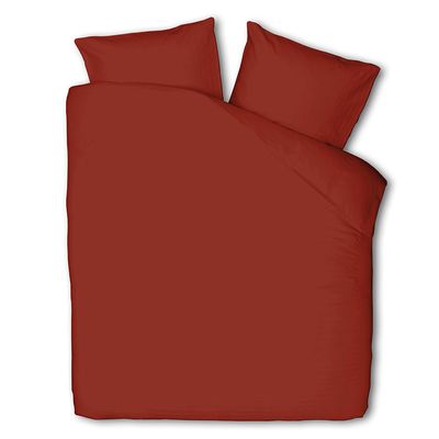 Dekbedovertrek Luna Uni - Eenpersoons (140x220 cm) - Rood Microvezel - Dessin: Effen - Luna Bedding - Dekbed-Discounter.nl