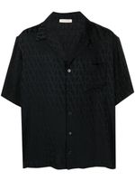 Valentino Garavani chemise en soie à logo en jacquard - Noir - thumbnail