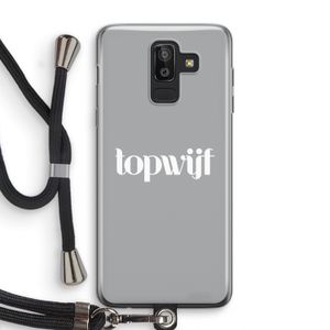 Topwijf Grijs Wit: Samsung Galaxy J8 (2018) Transparant Hoesje met koord
