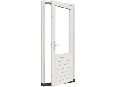 Trendhout Stapeldorpeldeur - rechtsdraaiend - 93x216,9 + kozijn 103,8x226,3 cm - wit (incl. DTS en deurbeslag)- - Hout- Trendhout