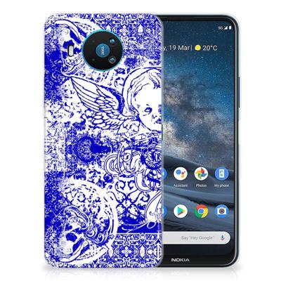 Silicone Back Case Nokia 8.3 Angel Skull Blauw