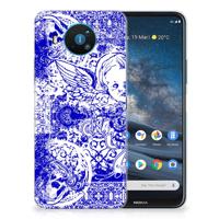 Silicone Back Case Nokia 8.3 Angel Skull Blauw