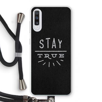 Stay true: Samsung Galaxy A70 Transparant Hoesje met koord