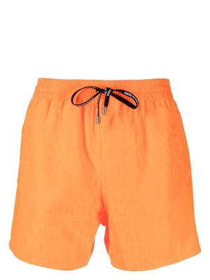 Balmain short de bain imprimé à lien de resserrage - Orange