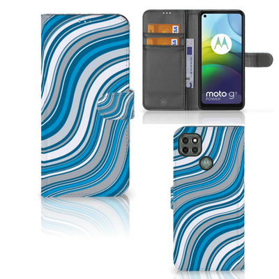 Motorola Moto G9 Power Telefoon Hoesje Waves Blue Motorola Moto G9 Power Telefoon Hoesje Waves Blue
