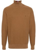 Tommy Hilfiger pull en coton à patch logo - Marron