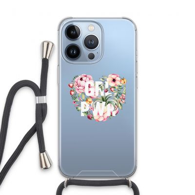 GRL PWR Flower: iPhone 13 Pro Transparant Hoesje met koord